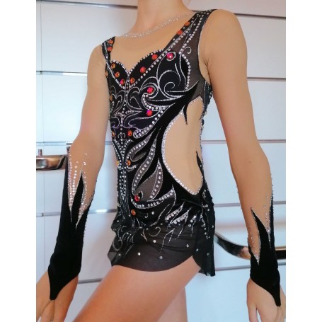 Leotard Size 36 mod.Orchidea Nera with sleeve